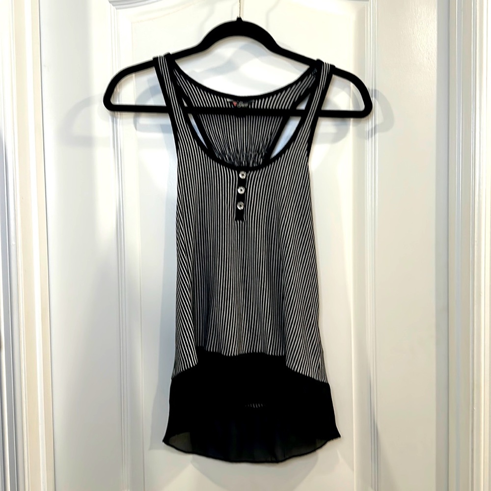 GUESS Black and white stripped tank top Size XS